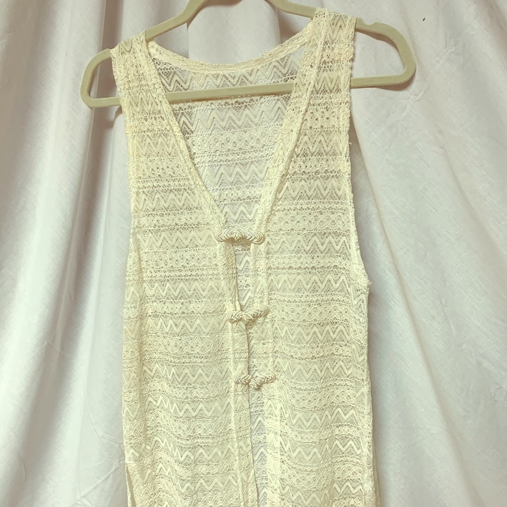 Vintage Lace no label swim coverup